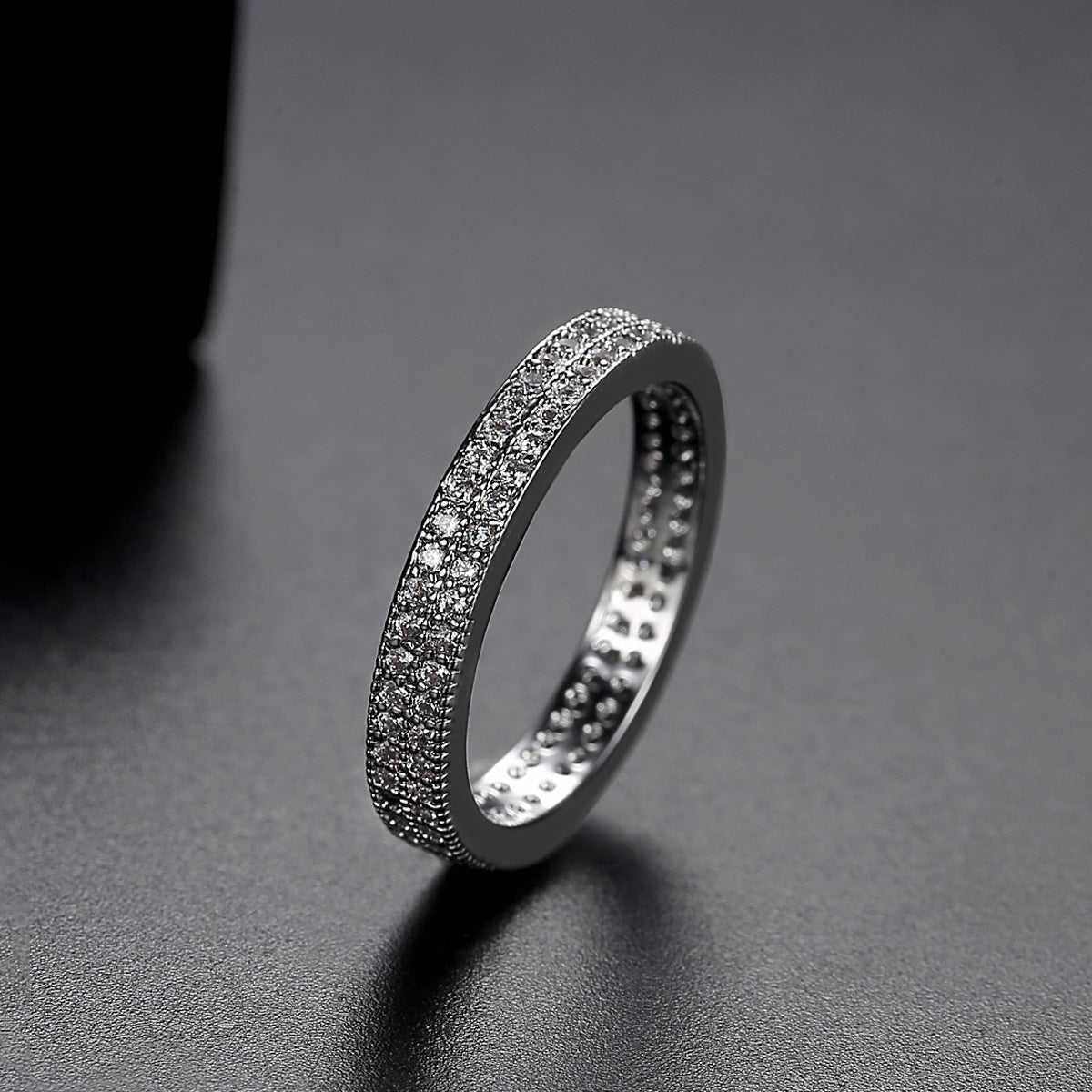 Cubic Zirconia & Silvertone Invisible Band-1