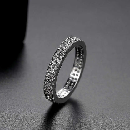 Cubic Zirconia & Silvertone Invisible Band-1