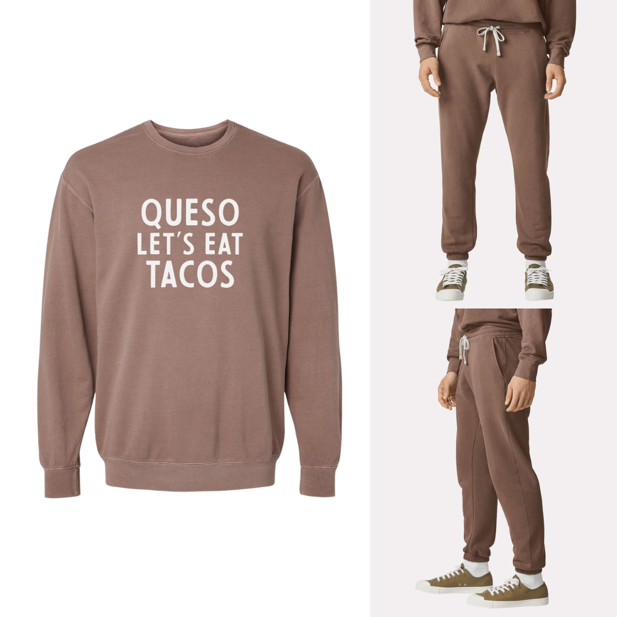 Frankie Jean Queso Let's Eat Tacos Washed Sweatshirt