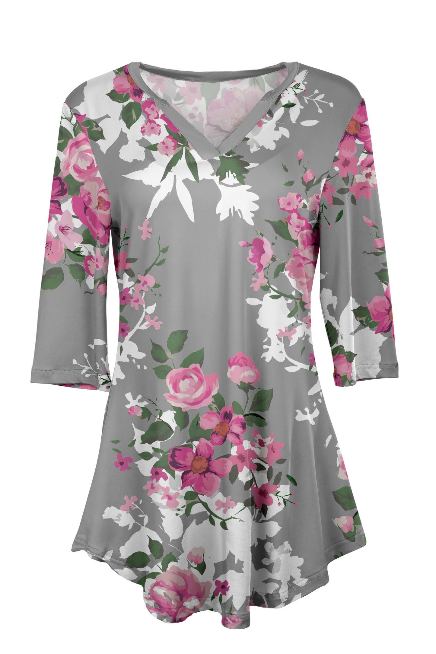 Gray Pink Floral-