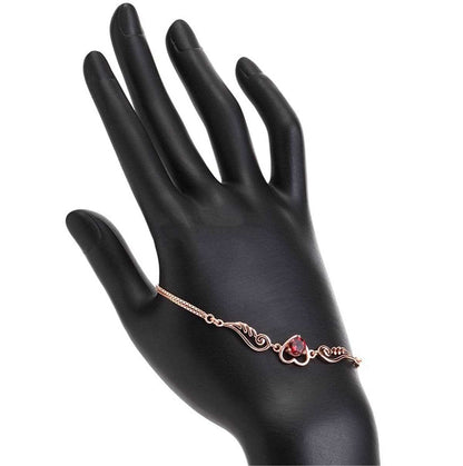 Red Crystal & Cubic Zirconia Flying Heart Bracelet
