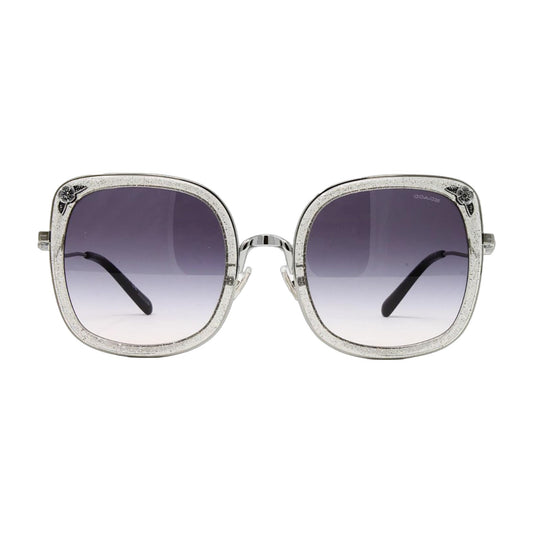 Coach Shiny Gunmetal Square Women's Sunglasses