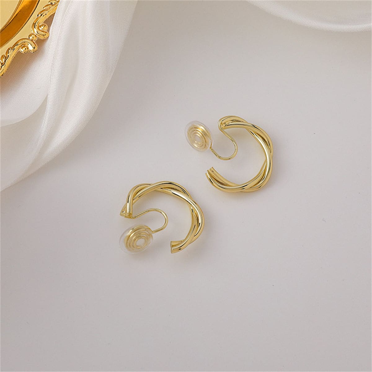 Goldtone Twine Clip-On Earrings
