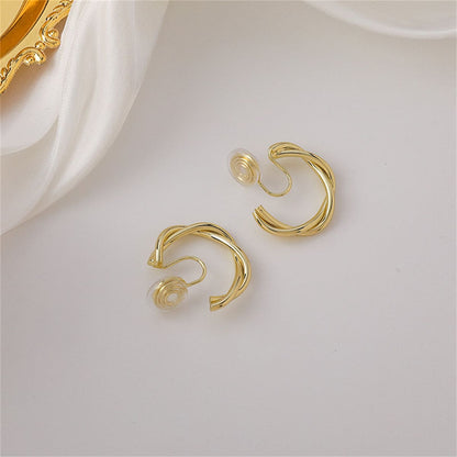 Goldtone Twine Clip-On Earrings