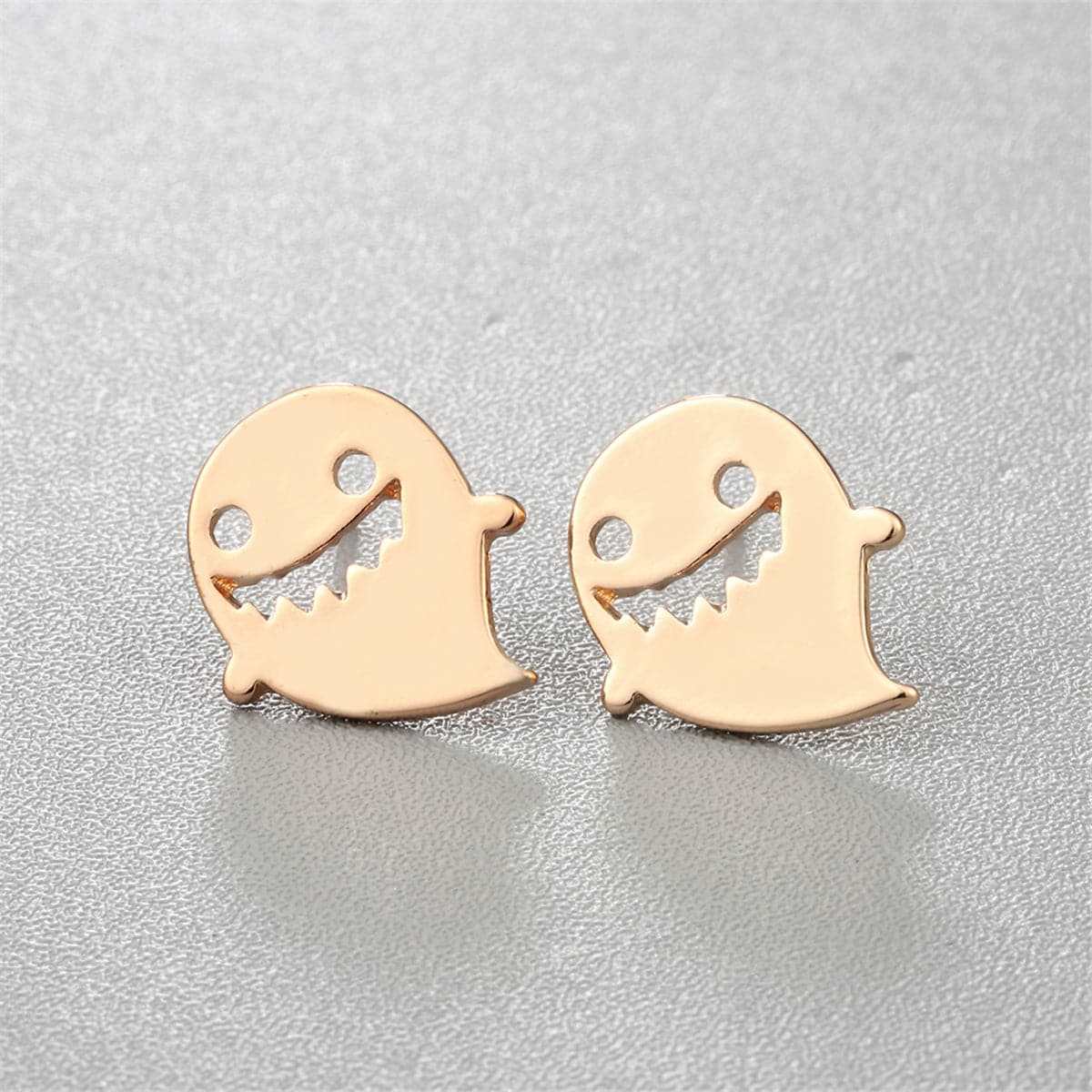 Goldtone Ghost Stud Earrings