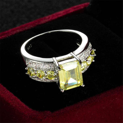 Yellow Cubic Zirconia & Crystal Ring-8