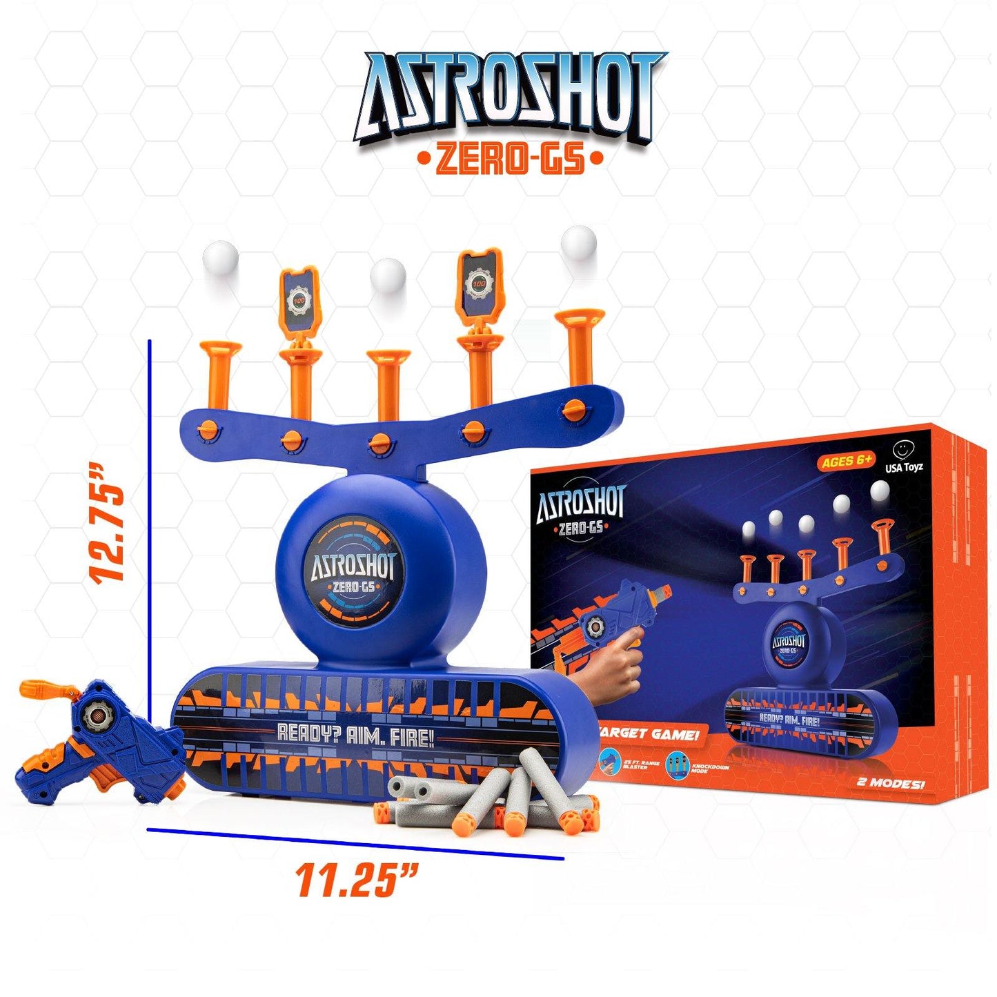 Blue and orange dart game-