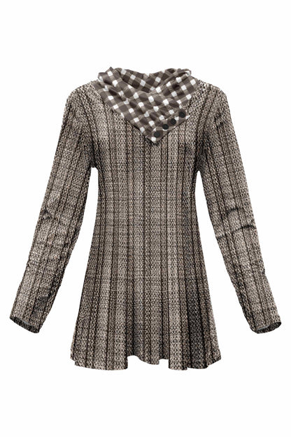 Beige White Plaid Mix-