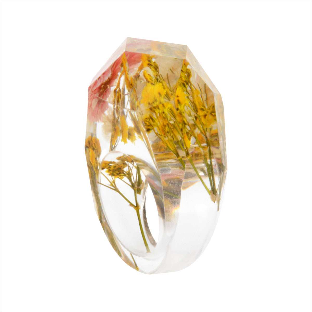 Yellow Dried Flower Ring-1