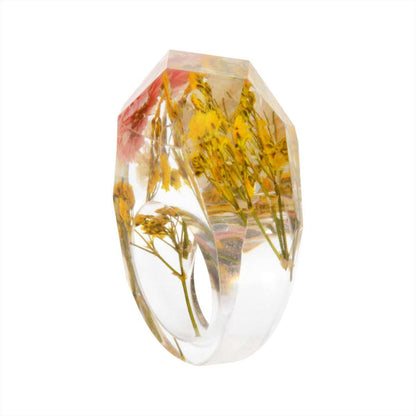 Yellow Dried Flower Ring-1