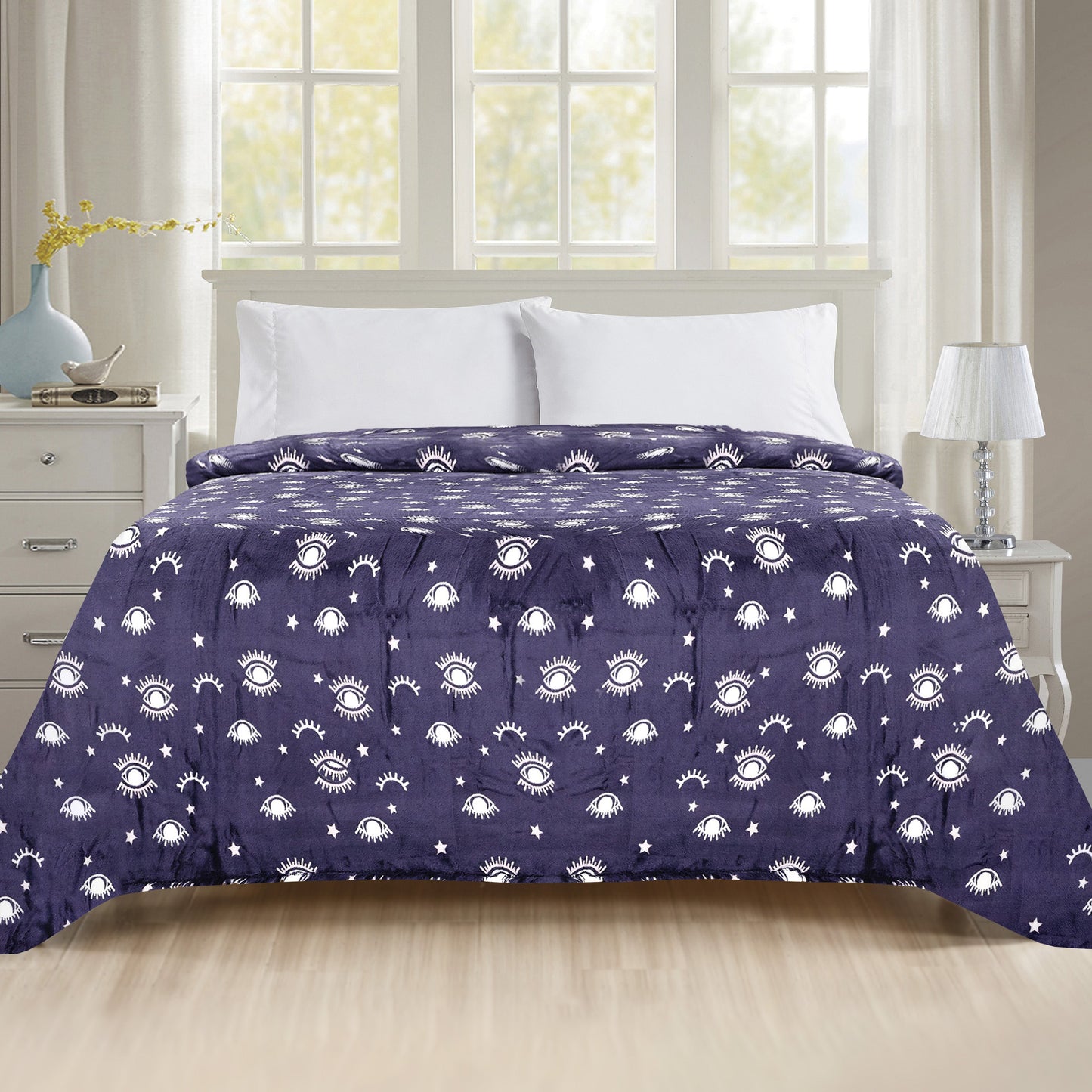 Elegant Comfort Printed Bed or Oversized Couch Blanket - Lightweight for All Season Warmth