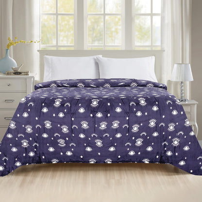 Elegant Comfort Printed Bed or Oversized Couch Blanket - Lightweight for All Season Warmth