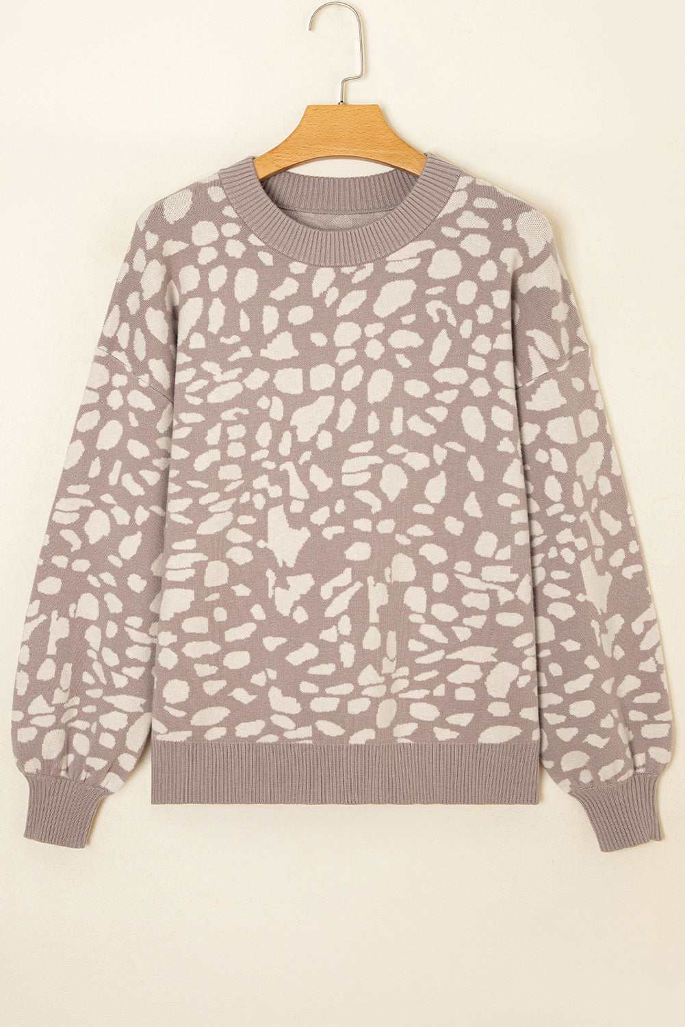 Avery Trim Drop Shoulder Sweater - Gray / L - 12/14