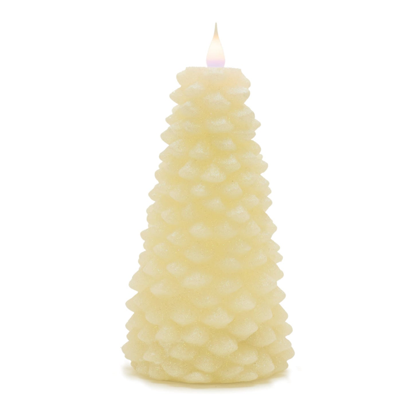 Melrose International Glittered Pine Tree Candle 8"H