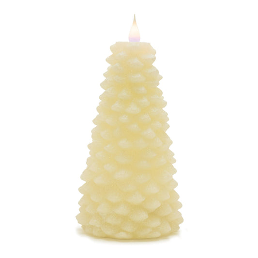 Melrose International Glittered Pine Tree Candle 8"H