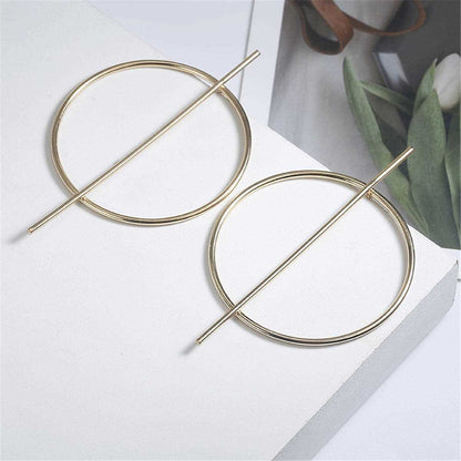 Goldtone Hoop & Bar Drop Earrings