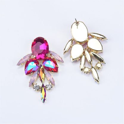 Red Crystal & Cubic Zirconia Drop Earrings