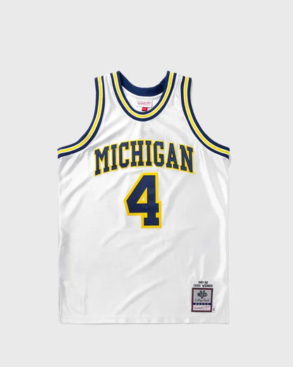 Mitchell & Ness Men's Ncaa White Jersey Michigan 1991 Chris Webber