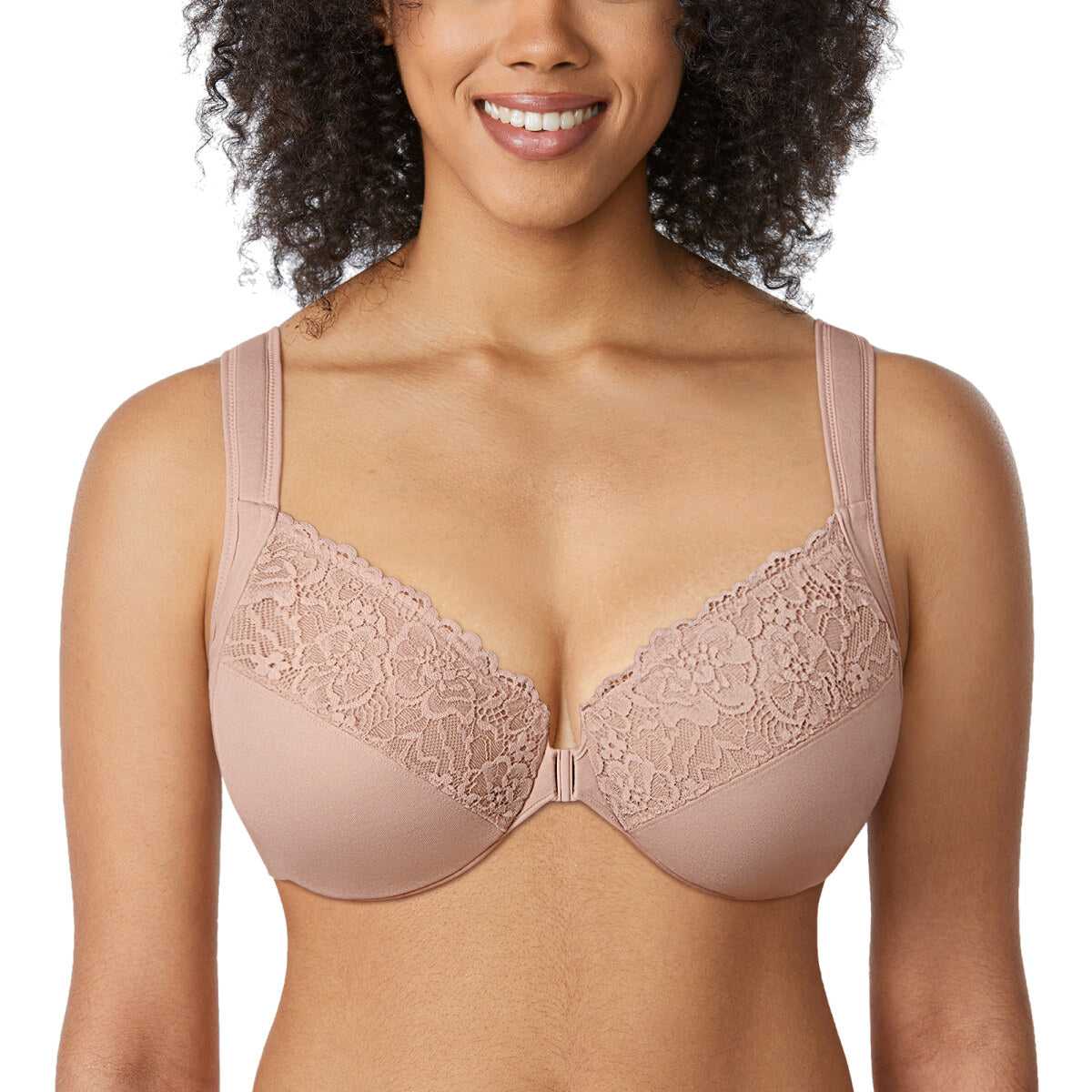 Plus Size Front Closure Lace Underwire Bra