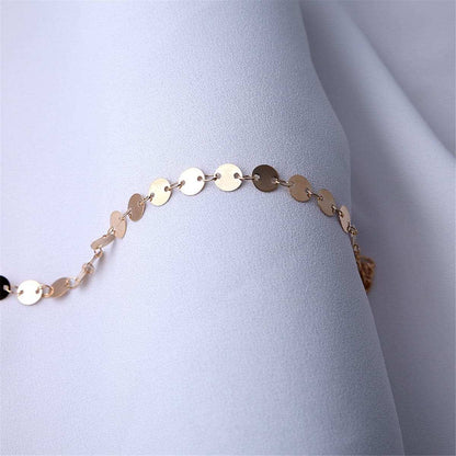 Goldtone Disc Mariner Chain Anklet