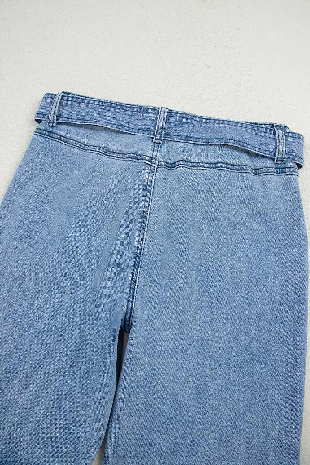 Ava Sash Wide Leg Jeans - Beau Blue / 12