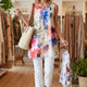 White Multicolor Watercolor Floral