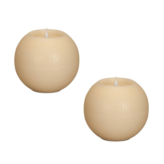 Melrose International Simplux LED Round Candle with Moving Flame and Remote (Set of 2)