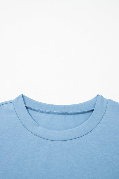 Threaded Pear Henley Short Puff Sleeve Top
