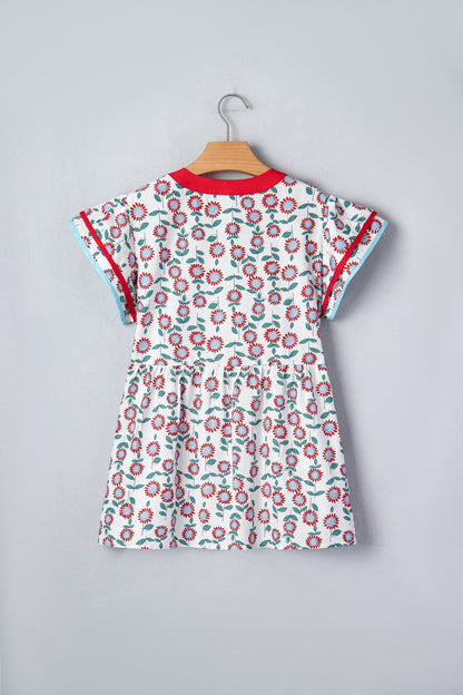 Threaded Pear Avery Trim Flutter Sleeve Blouse