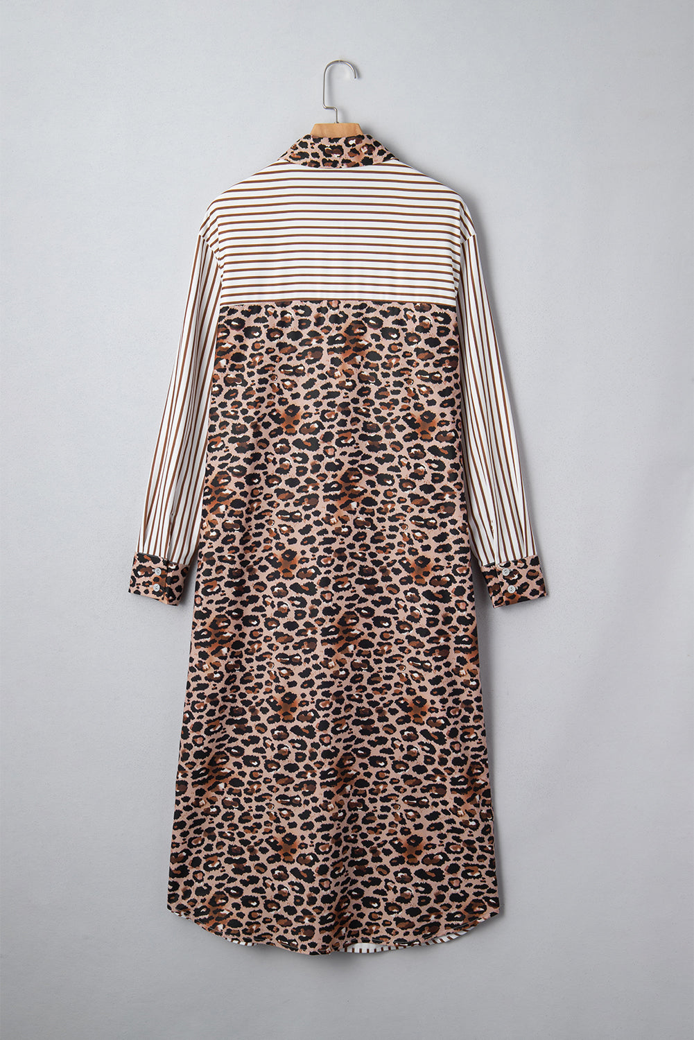 Threaded Pear Caroline Contrast Patchwork Long Shirt Dress