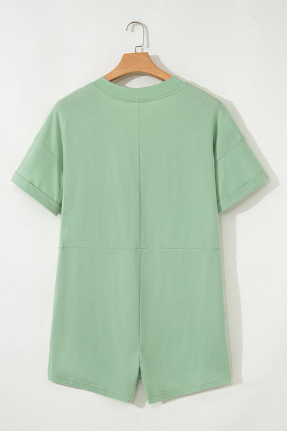 Threaded Pear Vivienne Half Sleeve Knit Romper