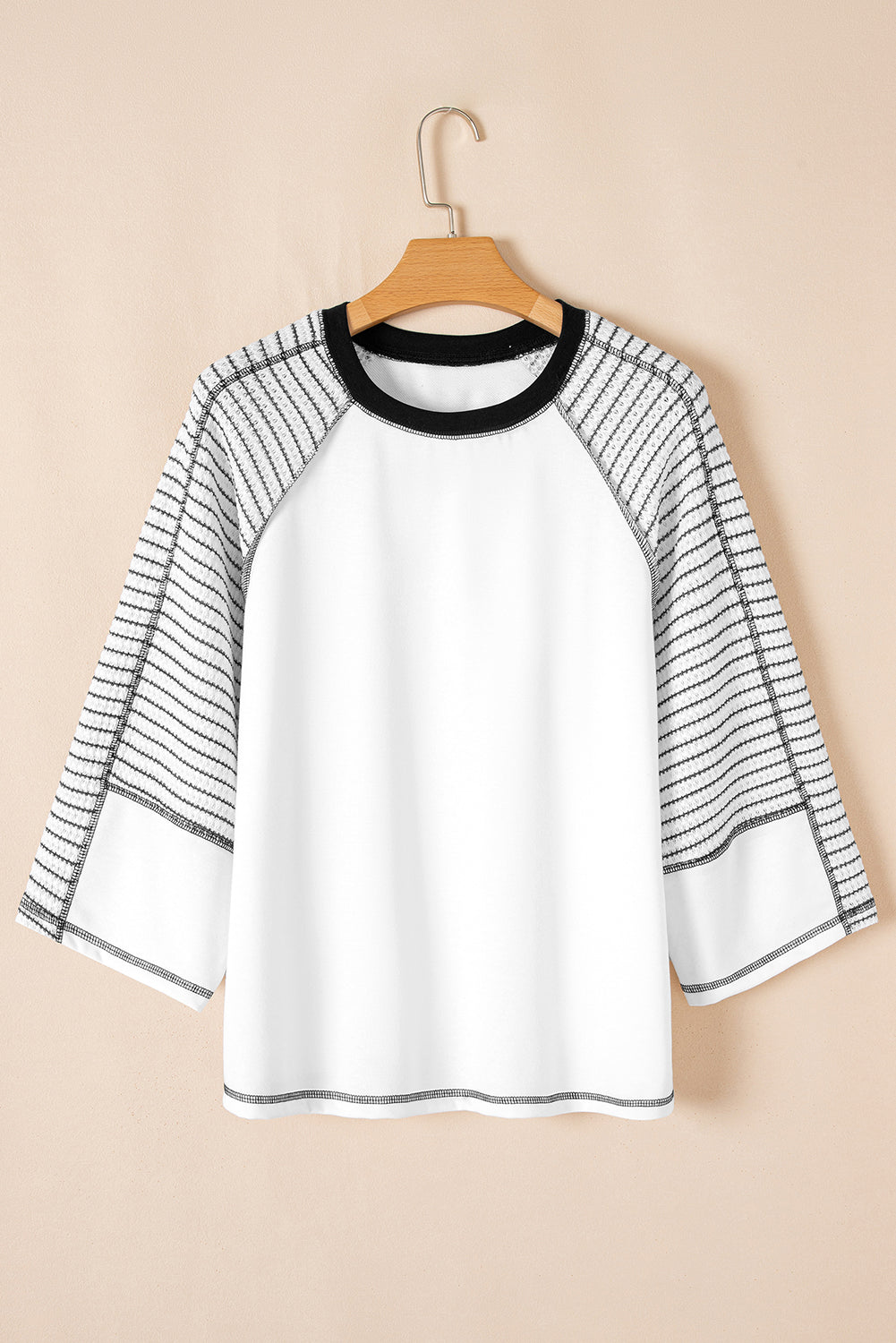 Threaded Pear Alaia Sleeve Raglan Patchwork Top