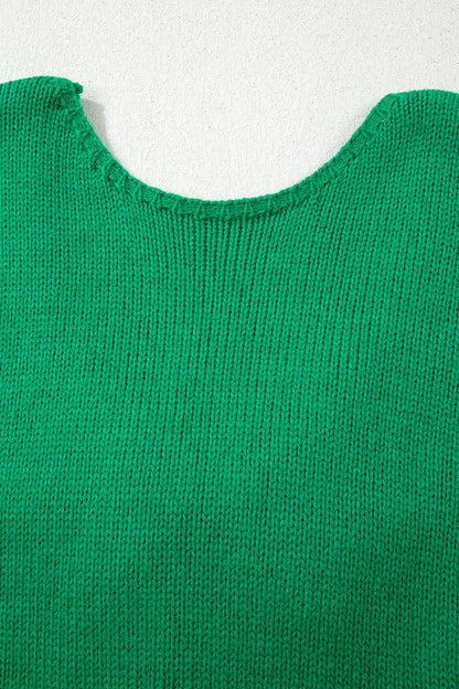 Threaded Pear Raven Backless Bubble Sleeve Sweater