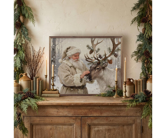 Kendrick Home Santa And His Decorated Reindeer