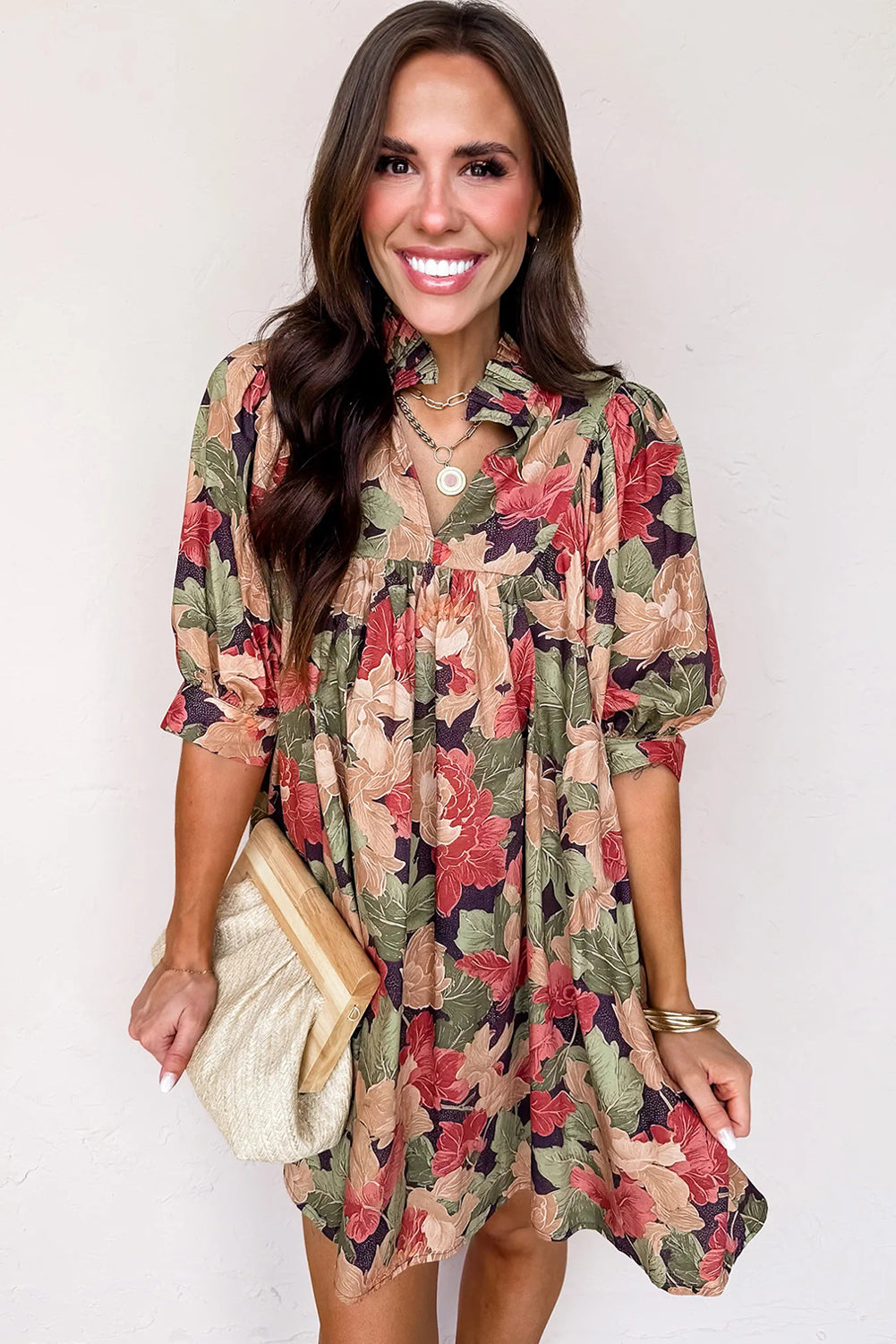 Threaded Pear Annika Half Sleeve Mini Dress