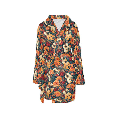 Baha Ranch Colores De Mexico Roses & Guitars Robe