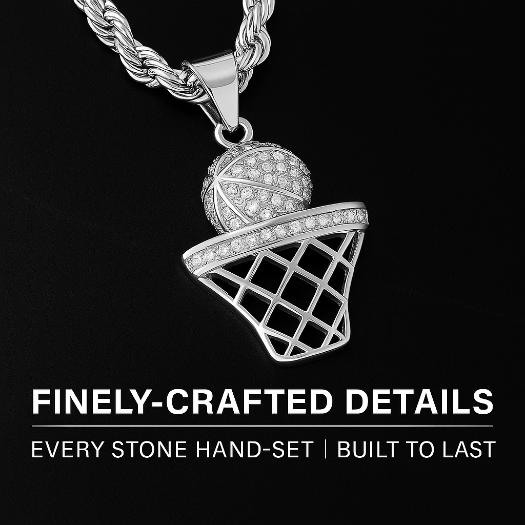 SWISH Basketball Pendant Necklace