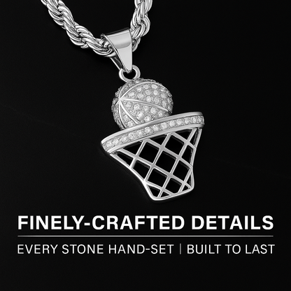 SWISH Basketball Pendant Necklace