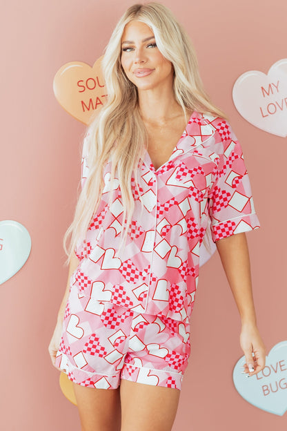 Threaded Pear Rhea Heart Print Shirt