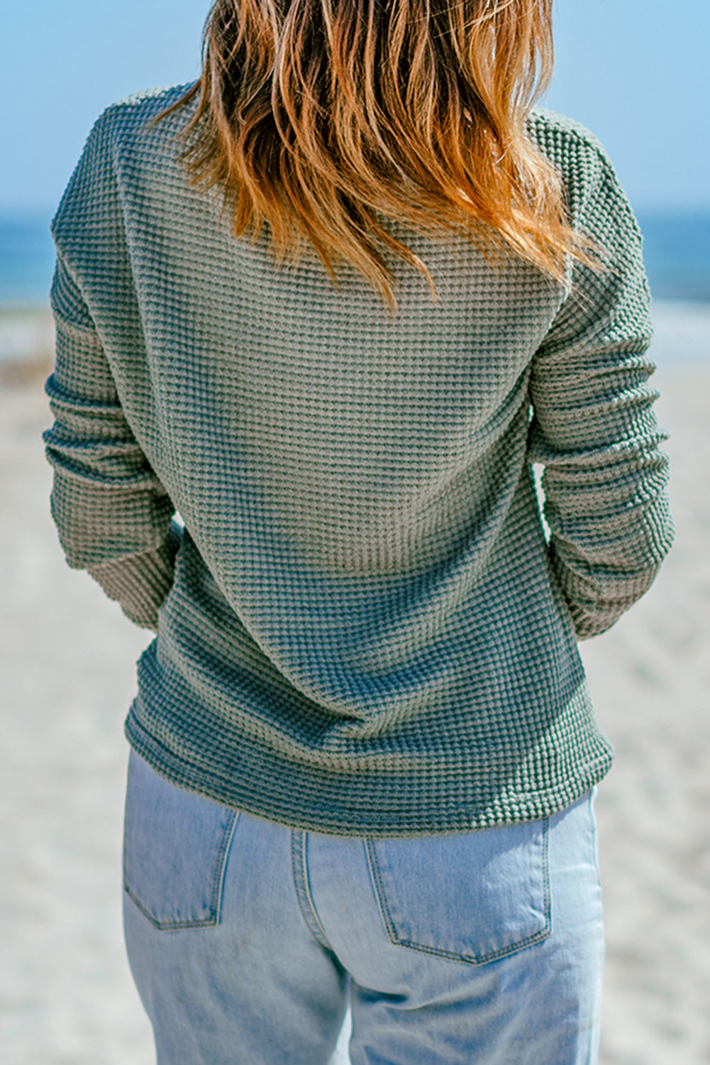 Threaded Pear Avery Knit Drop Shoulder Long Sleeve Top
