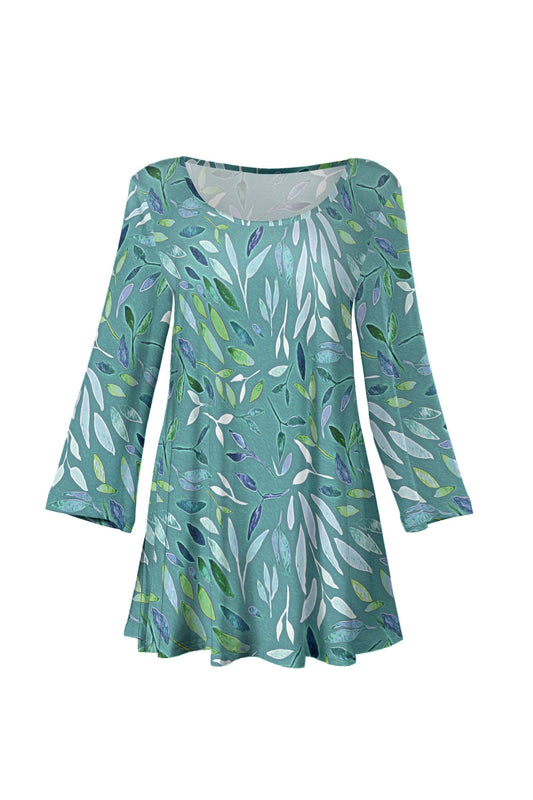 Mint and Blue Leaf-