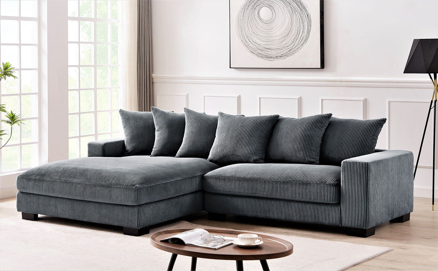 Luxe - Oversized 2 Piece Sectional Couches for Living Room, L Shaped Sofa With Chaise