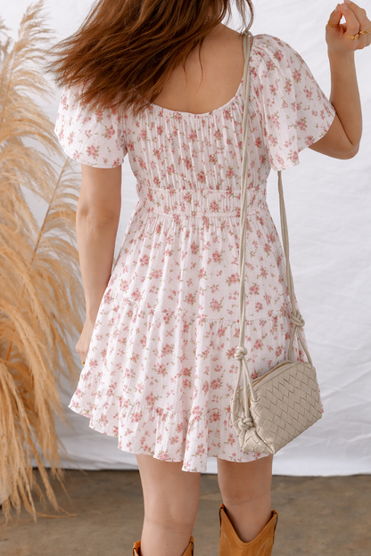Threaded Pear Amari Ruffled Floral Mini Dress