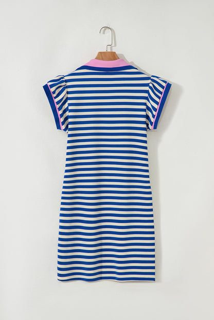 Threaded Pear Paislee Flutter Sleeve Short Dress