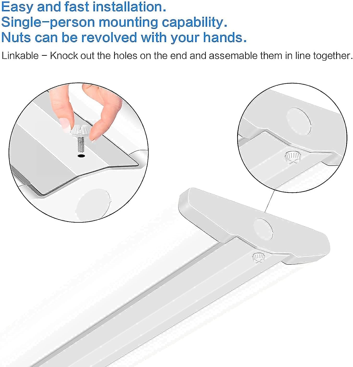 110W 8FT LED Shop Lights Ultra Slim LED Wraparound, 12600LM, 5000K, 8 Foot Strip Light, Flush Mount Garage Office Warehouse Ceiling Lighting Fixture, 8 Foot Fluorescent Tube Replacement, 4 Pack