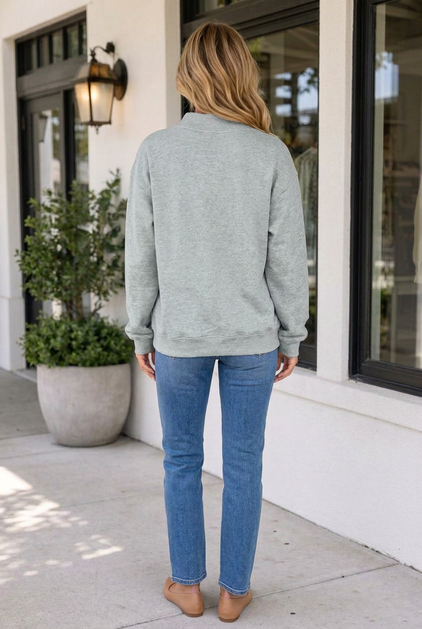 Threaded Pear Taliya Mallard Patchwork Mock Pullover