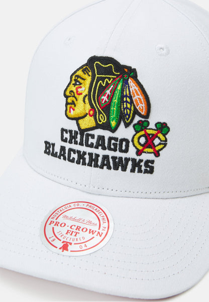 Mitchell & Ness Men's NHL All In Pro Snapback Blackhawks White