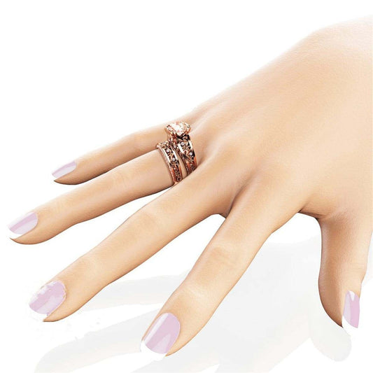 Champagne Crystal & Cubic Zirconia Ring Set