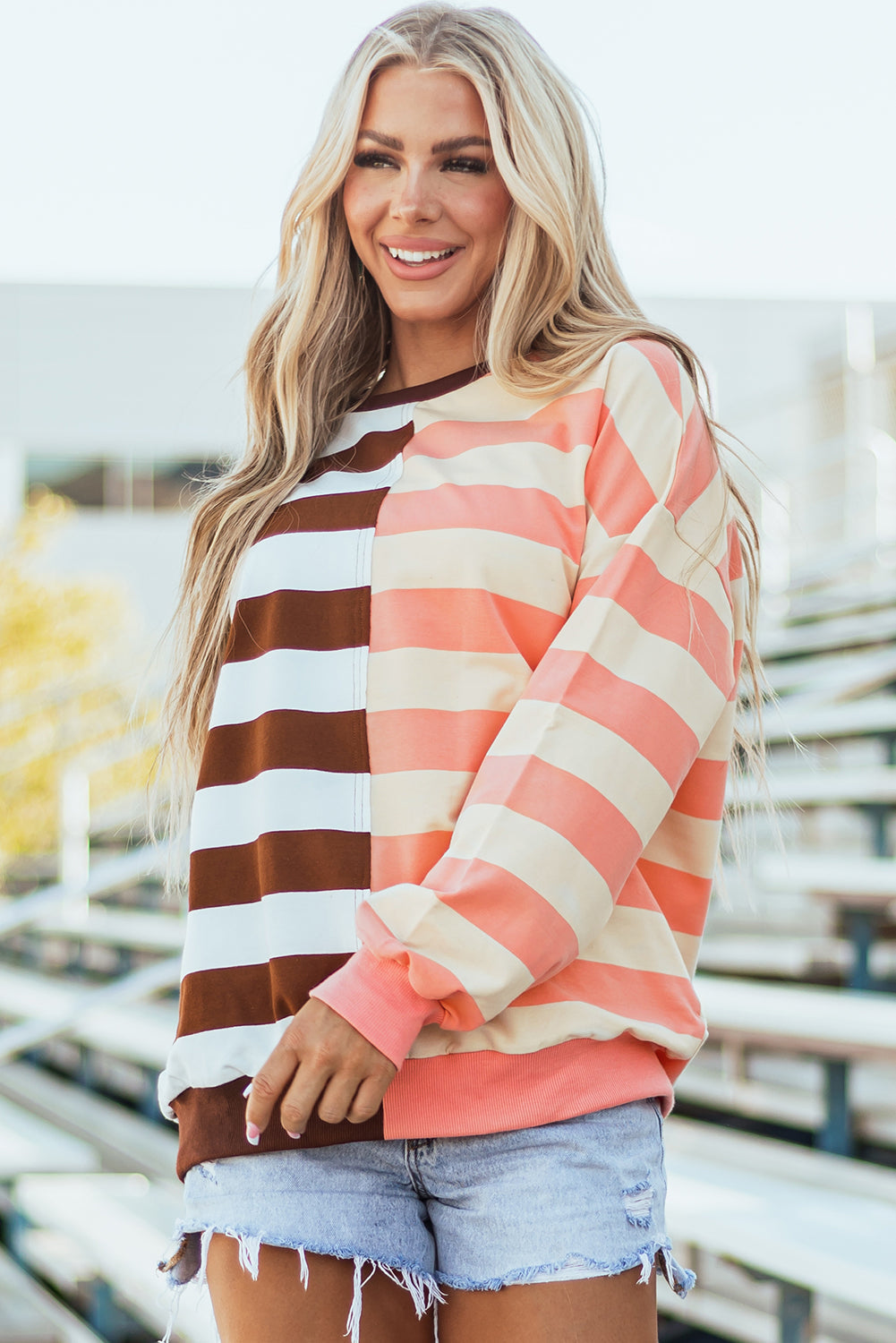 Threaded Pear Yasena Block Drop Shoulder Pullover