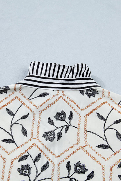 Threaded Pear Hayden Patchwork Short Sleeve Blouse